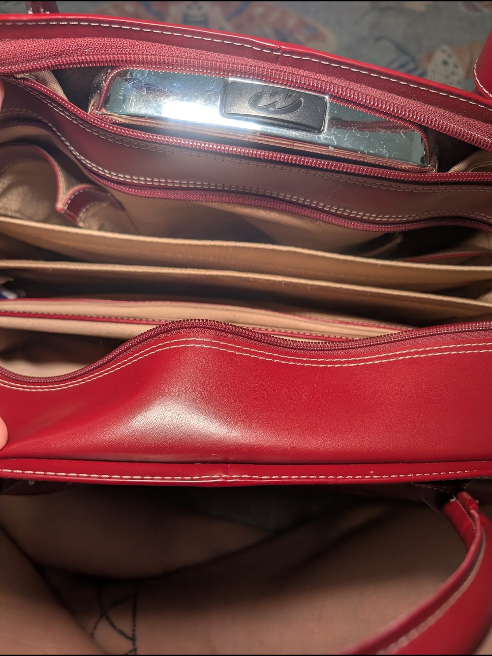 McKlein All Leather Rolling Briefcase - Picture 3 of 10